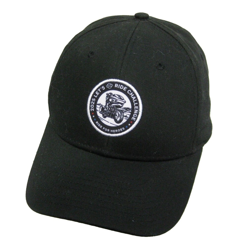 Harley Davidson Black Baseball Cap Logo Hat Snapback 100% Cotton Motorcycle